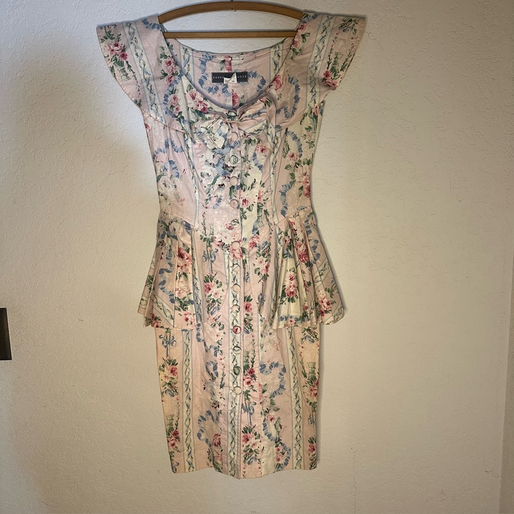 Vintage Karen Alexander Floral Cap Sleeve Dress